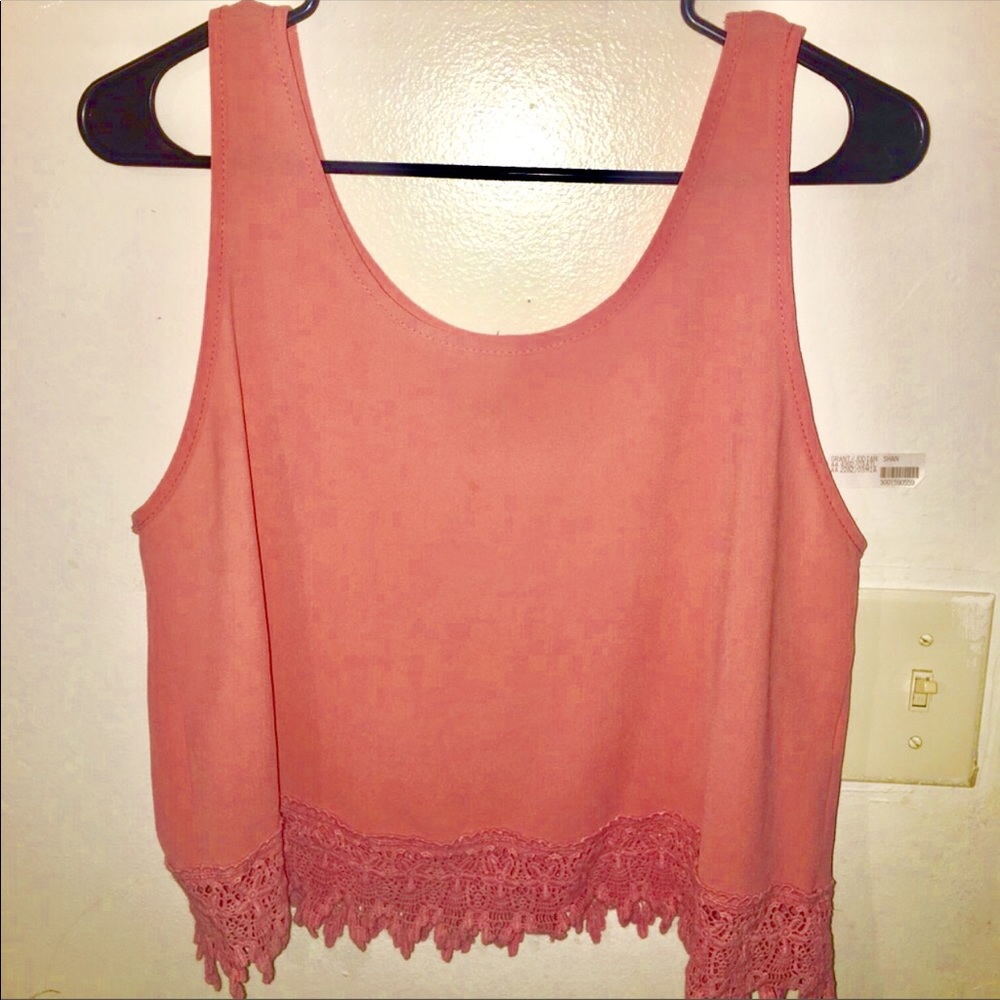 Simple Coral Crop Top